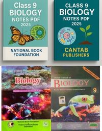 Class 9 Biology Notes PDF 2025 – National Book Foundation & Cantab Publishers book covers