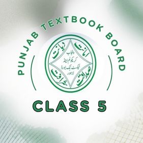 Punjab Curriculum and Textbook Board Class 5 official logo with green emblem and Urdu text