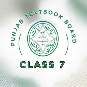 Punjab Curriculum and Textbook Board Class 7 official logo with green emblem and Urdu text